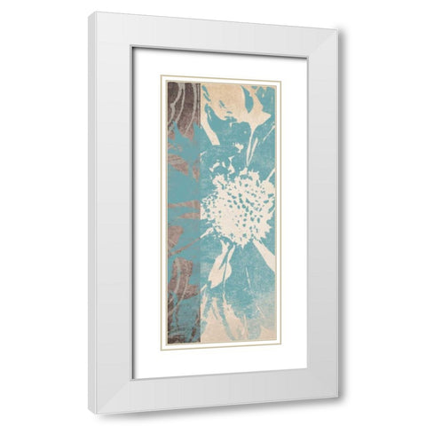 Flower Panel 1 White Modern Wood Framed Art Print with Double Matting by Saunders, Alonzo