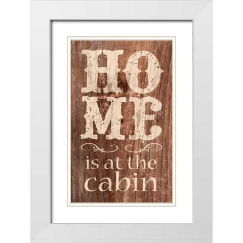At The Cabin White Modern Wood Framed Art Print with Double Matting by Saunders, Alonzo