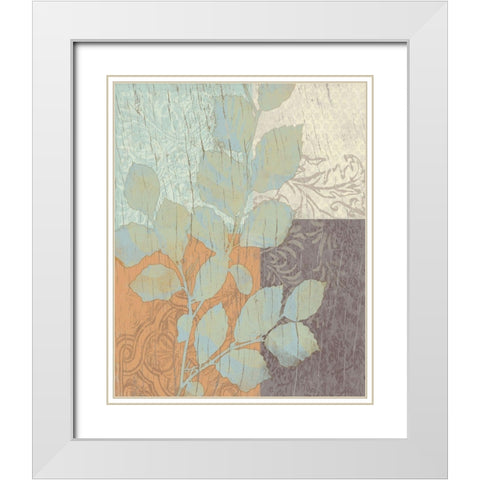 Elegant Branch 1 White Modern Wood Framed Art Print with Double Matting by Saunders, Alonzo