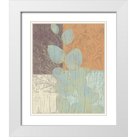 Elegant Branch 2 White Modern Wood Framed Art Print with Double Matting by Saunders, Alonzo