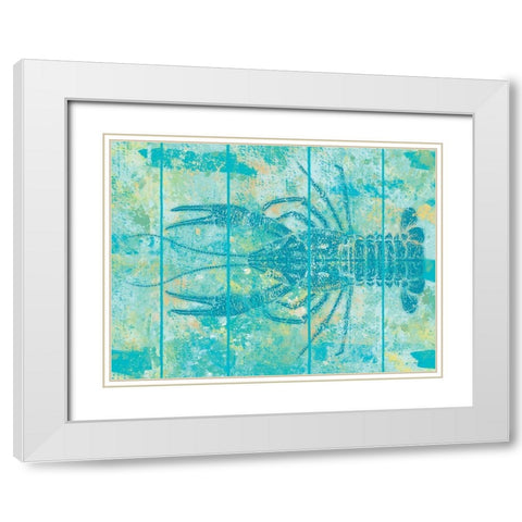 Lobster Blues White Modern Wood Framed Art Print with Double Matting by Saunders, Alonzo