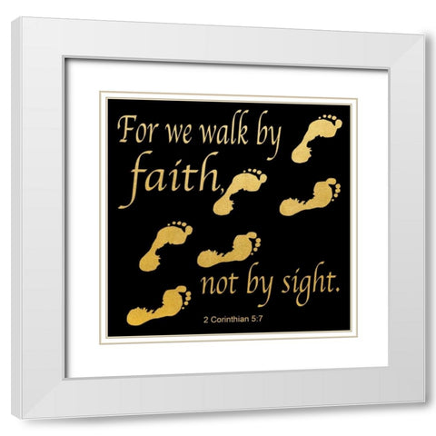 Walk By Faith 3 White Modern Wood Framed Art Print with Double Matting by Saunders, Alonzo
