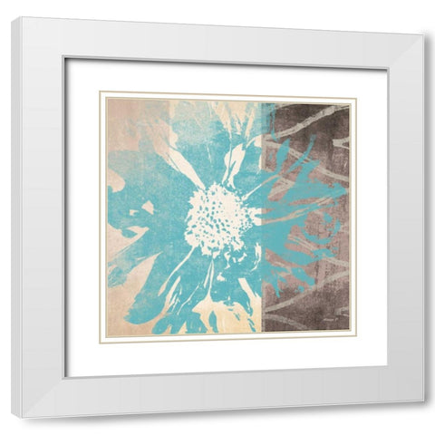 Flower Power 2 White Modern Wood Framed Art Print with Double Matting by Saunders, Alonzo