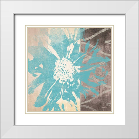 Flower Power 2 White Modern Wood Framed Art Print with Double Matting by Saunders, Alonzo