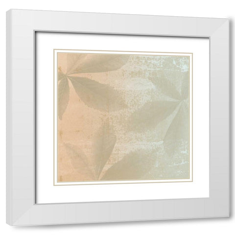 Shaded Leaves 1 White Modern Wood Framed Art Print with Double Matting by Saunders, Alonzo