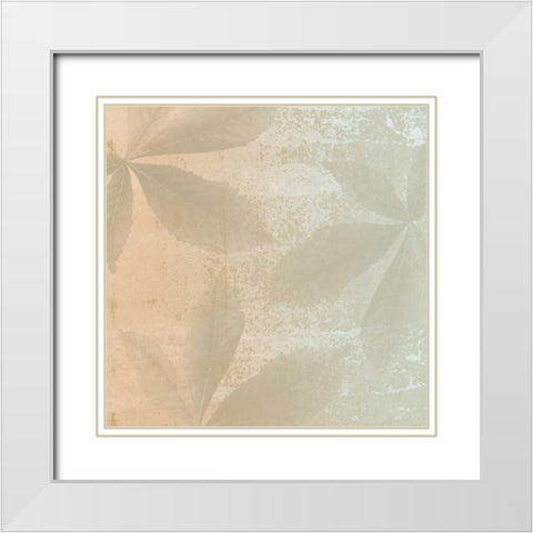 Shaded Leaves 1 White Modern Wood Framed Art Print with Double Matting by Saunders, Alonzo