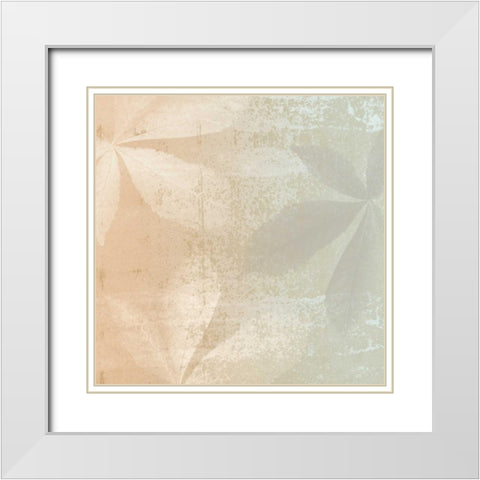 Shaded Leaves 2 White Modern Wood Framed Art Print with Double Matting by Saunders, Alonzo