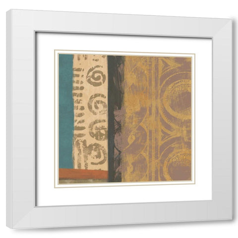 African Tribe 2 White Modern Wood Framed Art Print with Double Matting by Saunders, Alonzo