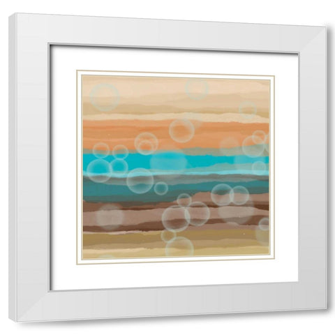 Bubbles White Modern Wood Framed Art Print with Double Matting by Saunders, Alonzo