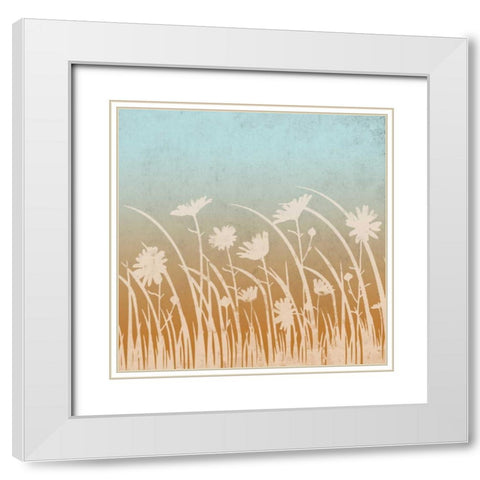 Flower In The Midst White Modern Wood Framed Art Print with Double Matting by Saunders, Alonzo