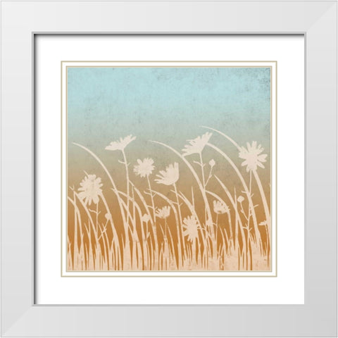 Flower In The Midst White Modern Wood Framed Art Print with Double Matting by Saunders, Alonzo