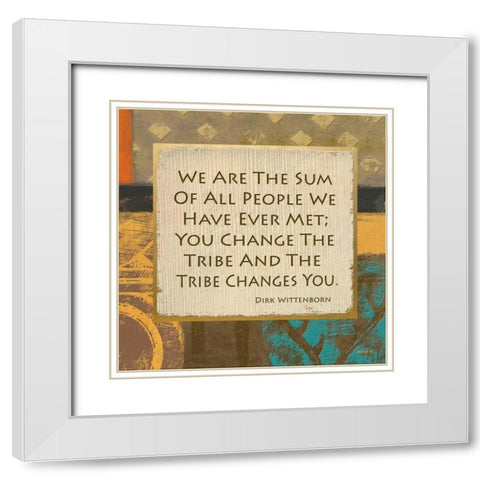 Tribe Change White Modern Wood Framed Art Print with Double Matting by Saunders, Alonzo