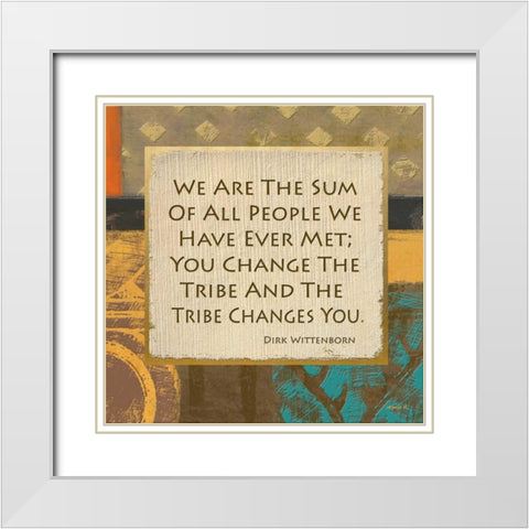Tribe Change White Modern Wood Framed Art Print with Double Matting by Saunders, Alonzo