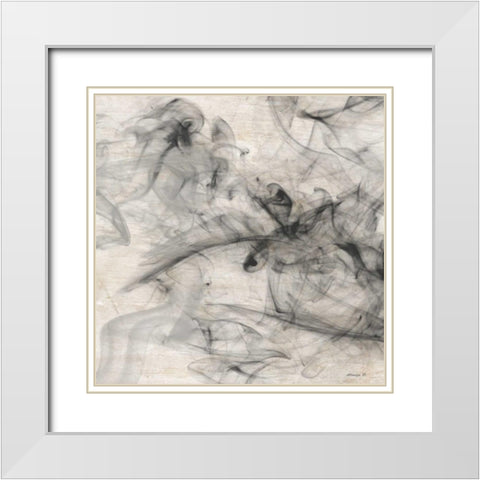 Smoke 2 White Modern Wood Framed Art Print with Double Matting by Saunders, Alonza