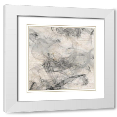 Smoke 3 White Modern Wood Framed Art Print with Double Matting by Saunders, Alonza