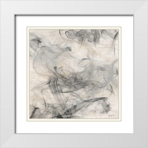 Smoke 3 White Modern Wood Framed Art Print with Double Matting by Saunders, Alonza
