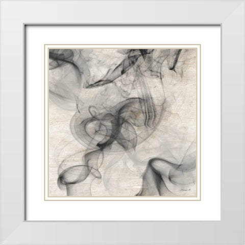 Smoke A White Modern Wood Framed Art Print with Double Matting by Saunders, Alonza