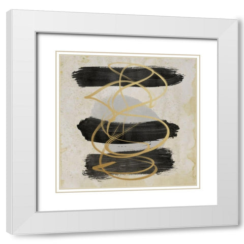 Upward Spiral White Modern Wood Framed Art Print with Double Matting by Saunders, Alonzo