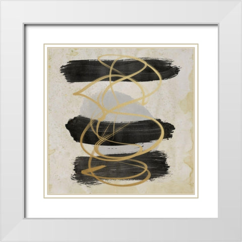 Upward Spiral White Modern Wood Framed Art Print with Double Matting by Saunders, Alonzo