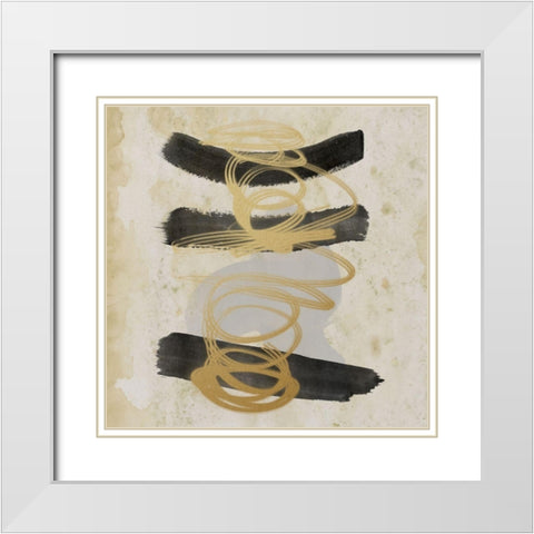 Downward Spiral White Modern Wood Framed Art Print with Double Matting by Saunders, Alonzo