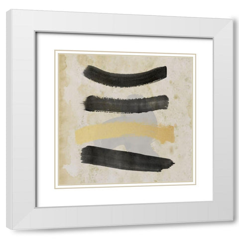 Down the Ladder White Modern Wood Framed Art Print with Double Matting by Saunders, Alonzo