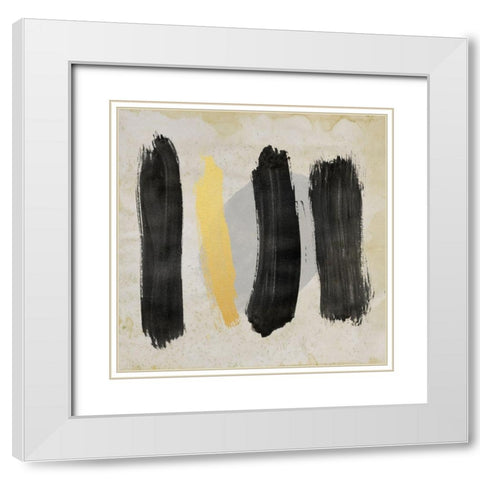 The Golden Path 1 White Modern Wood Framed Art Print with Double Matting by Saunders, Alonzo