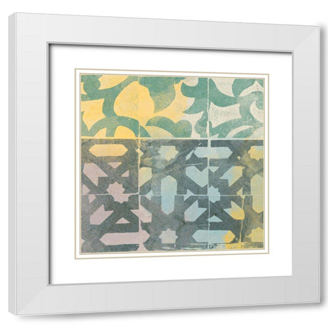 Decorative Life Squared 1 White Modern Wood Framed Art Print with Double Matting by Saunders, Alonzo