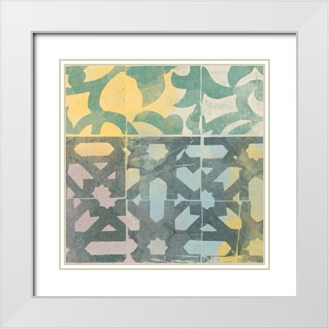 Decorative Life Squared 1 White Modern Wood Framed Art Print with Double Matting by Saunders, Alonzo