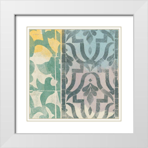 Decorative Life Squared 4 White Modern Wood Framed Art Print with Double Matting by Saunders, Alonzo