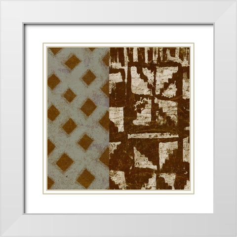 Tribal Essence White Modern Wood Framed Art Print with Double Matting by Saunders, Alonzo