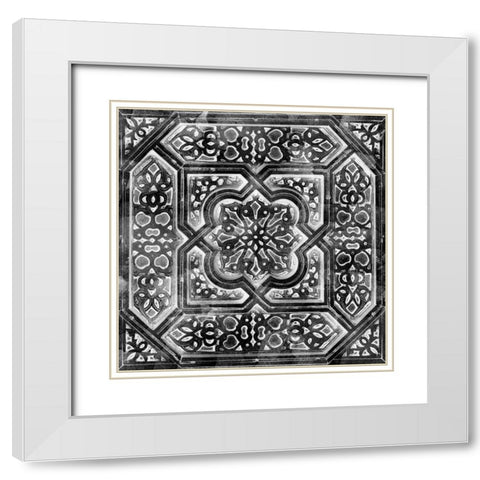 Black Tile Light 3 White Modern Wood Framed Art Print with Double Matting by Saunders, Alonzo