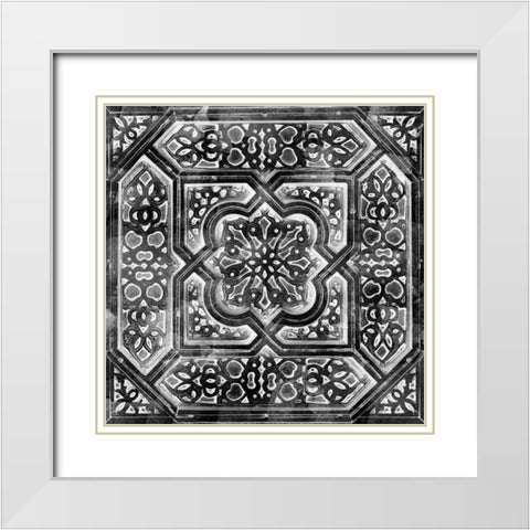 Black Tile Light 3 White Modern Wood Framed Art Print with Double Matting by Saunders, Alonzo