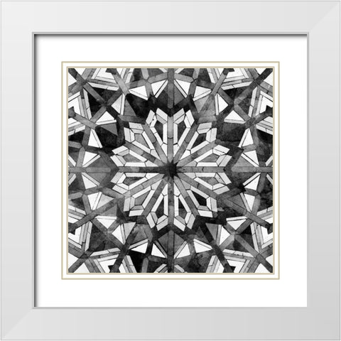 Black Tile Light 6 White Modern Wood Framed Art Print with Double Matting by Saunders, Alonzo