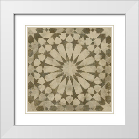 Brown Tile Dark 10 White Modern Wood Framed Art Print with Double Matting by Saunders, Alonzo