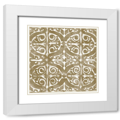 Brown Tile Light 4 White Modern Wood Framed Art Print with Double Matting by Saunders, Alonzo