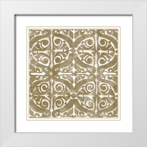 Brown Tile Light 4 White Modern Wood Framed Art Print with Double Matting by Saunders, Alonzo