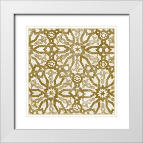 Brown Tile Light 5 White Modern Wood Framed Art Print with Double Matting by Saunders, Alonzo