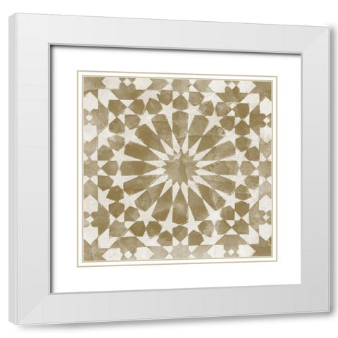 Brown Tile Light 10 White Modern Wood Framed Art Print with Double Matting by Saunders, Alonzo