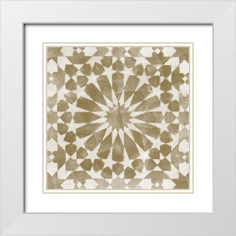 Brown Tile Light 10 White Modern Wood Framed Art Print with Double Matting by Saunders, Alonzo