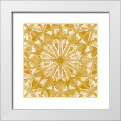 Orange Tile Light 6 White Modern Wood Framed Art Print with Double Matting by Saunders, Alonza