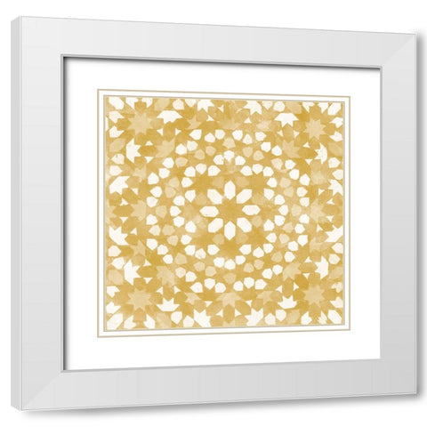 Orange Tile Light 9 White Modern Wood Framed Art Print with Double Matting by Saunders, Alonzo