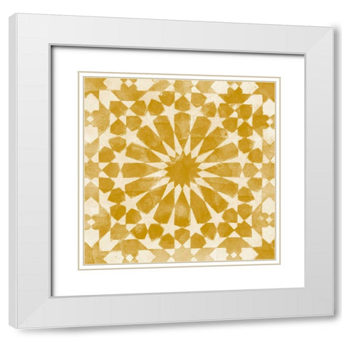 Orange Tile Light 10 White Modern Wood Framed Art Print with Double Matting by Saunders, Alonza