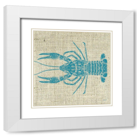 Lobster Linen White Modern Wood Framed Art Print with Double Matting by Saunders, Alonzo