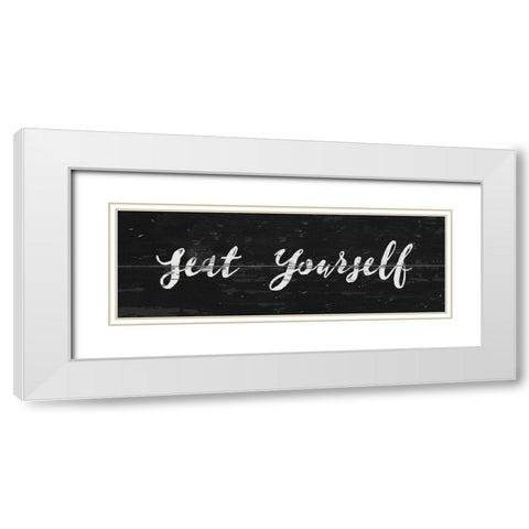 Seat Yourself White Modern Wood Framed Art Print with Double Matting by Vidal, Alicia