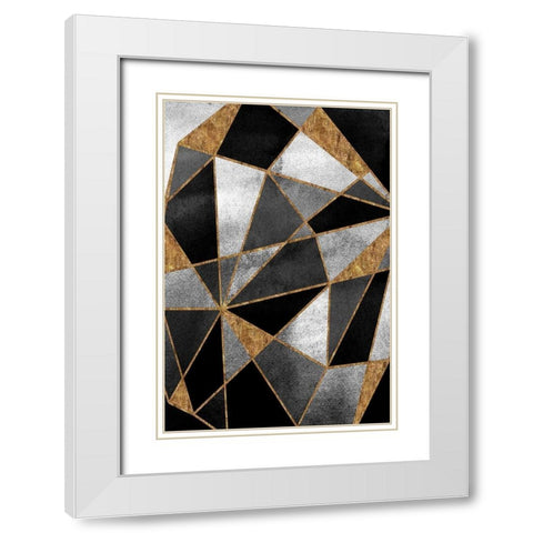 Black Geo Abstracted White Modern Wood Framed Art Print with Double Matting by Vidal, Alicia