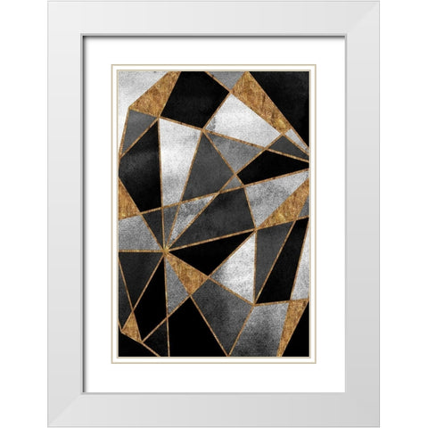 Black Geo Abstracted White Modern Wood Framed Art Print with Double Matting by Vidal, Alicia