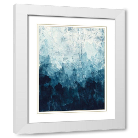 Ocean Blue 1 White Modern Wood Framed Art Print with Double Matting by Vidal, Alicia