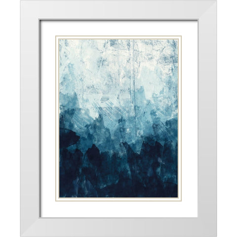 Ocean Blue 1 White Modern Wood Framed Art Print with Double Matting by Vidal, Alicia