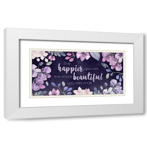 The Happier You Are White Modern Wood Framed Art Print with Double Matting by Vidal, Alicia