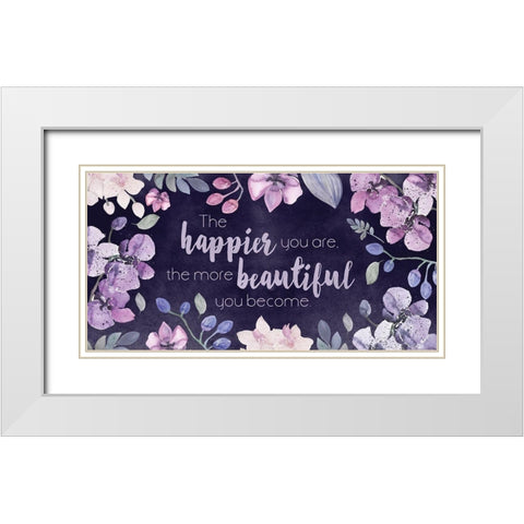 The Happier You Are White Modern Wood Framed Art Print with Double Matting by Vidal, Alicia